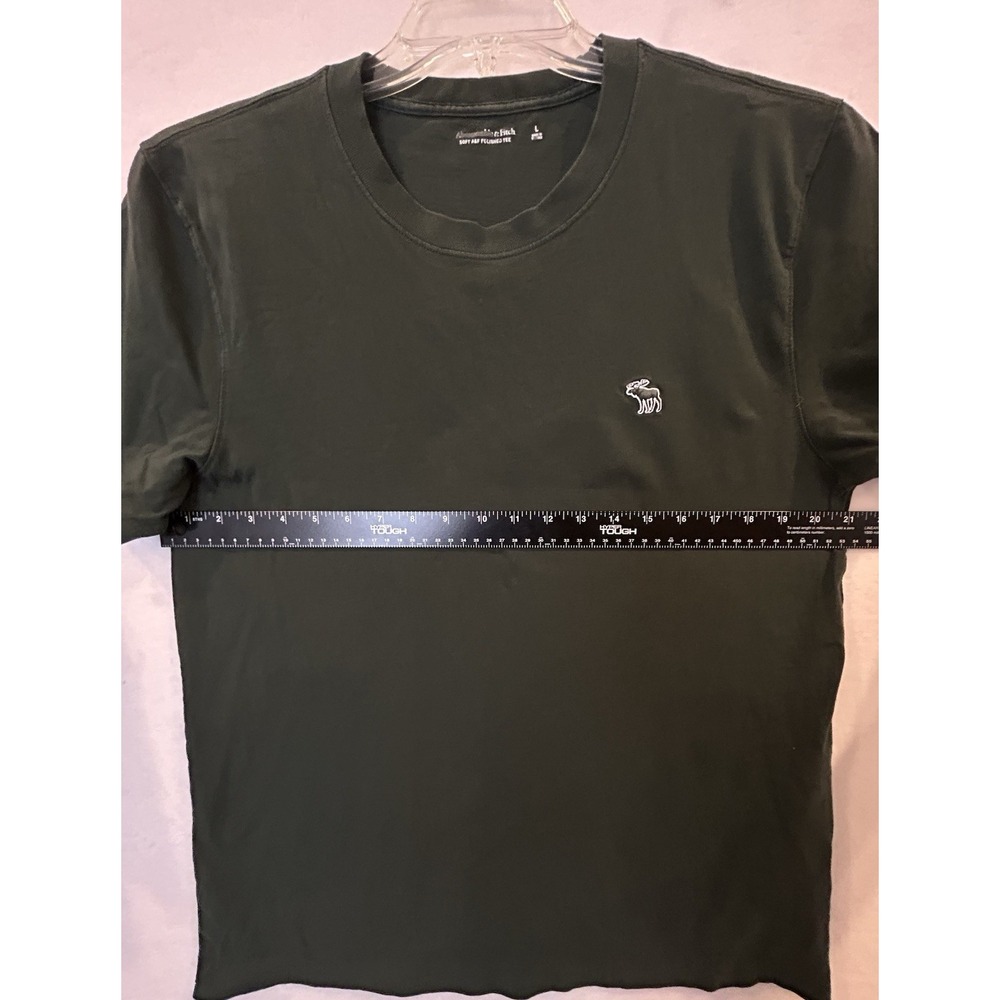 Abercrombie & Fitch Men's Large Green T-Shirt Crew Short Sleeve Moose Logo - Picture 5 of 7